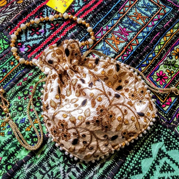 Handbags - Handcrafted Ethnic Embroidered India Pouch